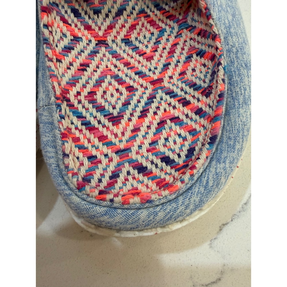 Hey Dude Wendy Playa Fiesta Rojo Blue Woven Slip On Loafers Shoes Womens 5 - Picture 5 of 6